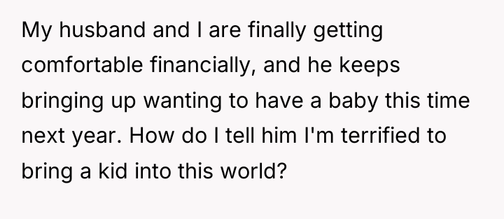 My husband and I are finally getting comfortable financially, and...