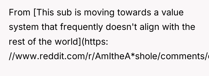 From [This sub is moving towards a value system that...