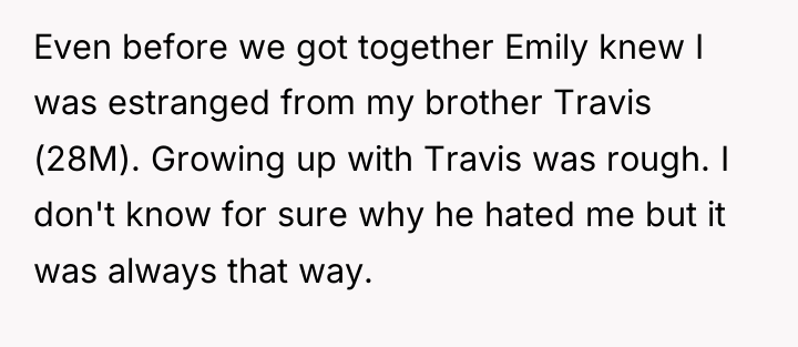 Even before we got together Emily knew I was estranged...