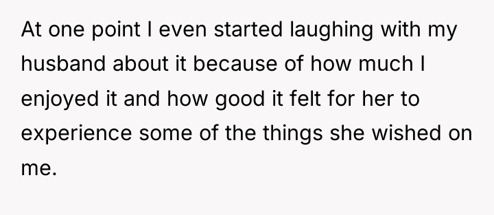 At one point I even started laughing with my husband...