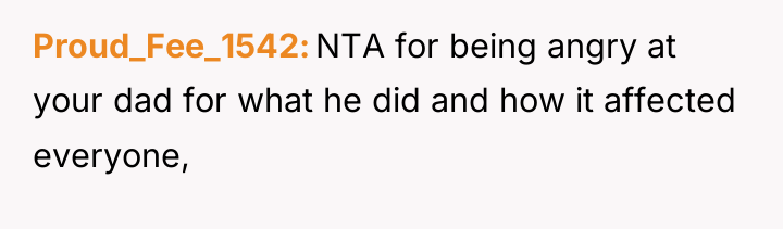 Proud_Fee_1542 NTA for being angry at your dad for what...