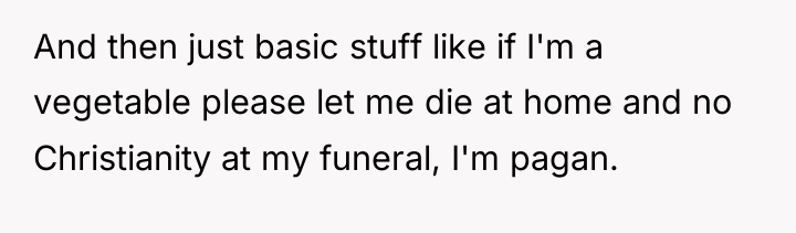 And then just basic stuff like if I'm a vegetable...