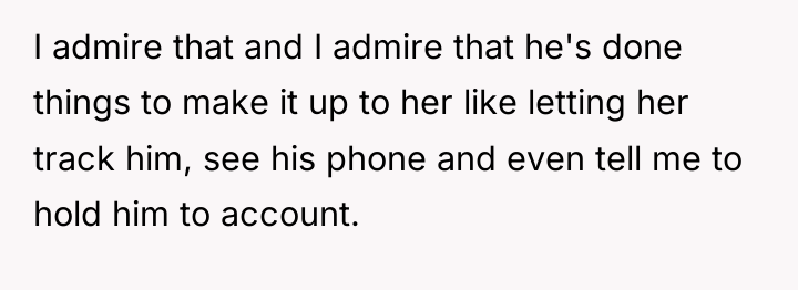I admire that and I admire that he's done things...