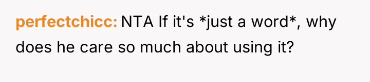 perfectchicc NTA If it's *just a word*, why does he...