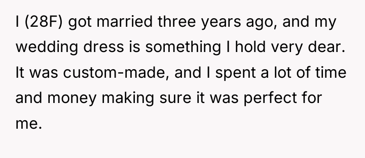 I (28F) got married three years ago, and my wedding...