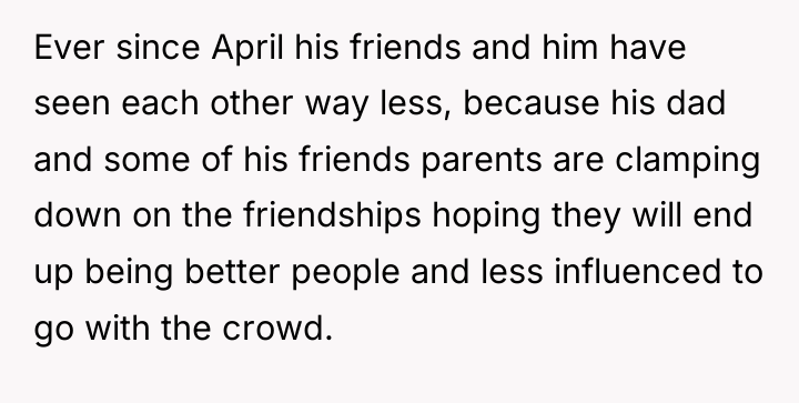 Ever since April his friends and him have seen each...