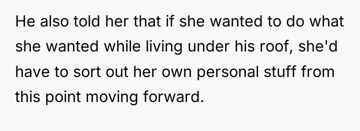 He also told her that if she wanted to do...