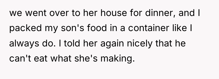we went over to her house for dinner, and I...