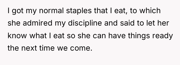 I got my normal staples that I eat, to which...