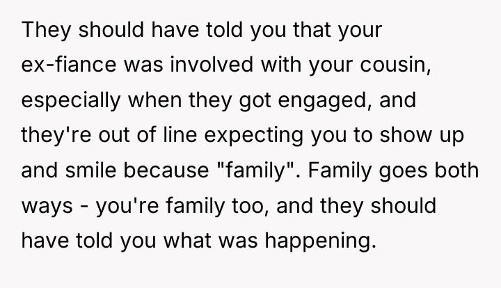 They should have told you that your ex-fiance was involved...