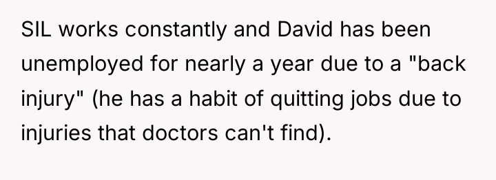 SIL works constantly and David has been unemployed for nearly...