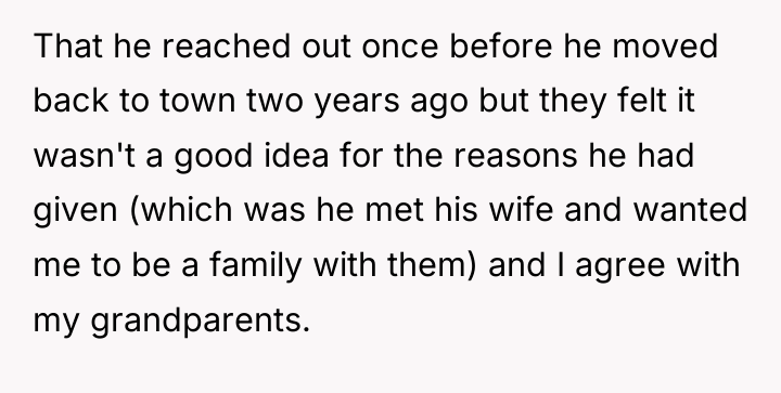 That he reached out once before he moved back to...