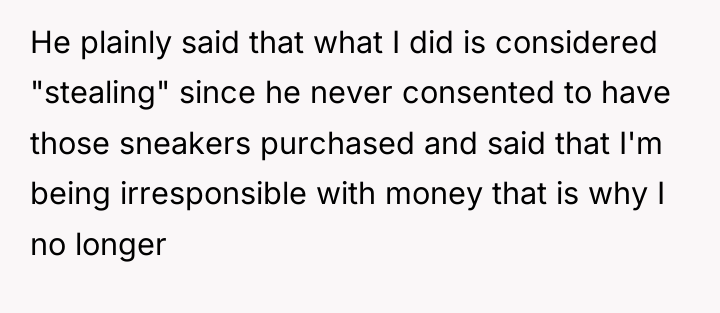 He plainly said that what I did is considered "stealing"...