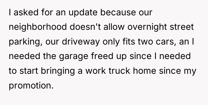 I asked for an update because our neighborhood doesn't allow...