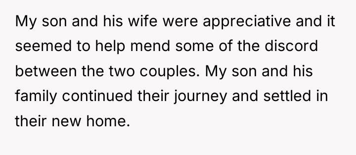 My son and his wife were appreciative and it seemed...