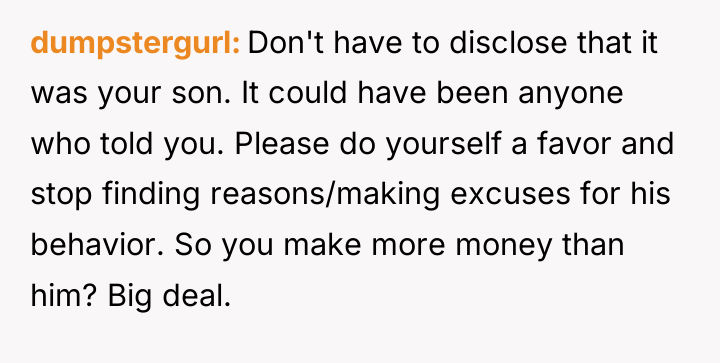 dumpstergurl Don't have to disclose that it was your son....