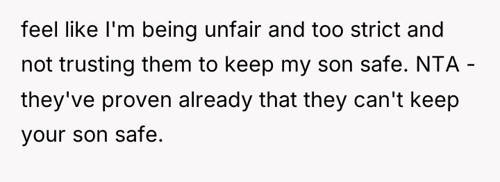 feel like I'm being unfair and too strict and not...