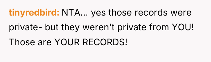 tinyredbird NTA... yes those records were private- but they weren't...