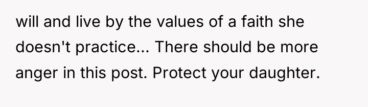 will and live by the values of a faith she...