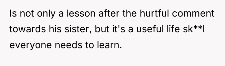 Is not only a lesson after the hurtful comment towards...