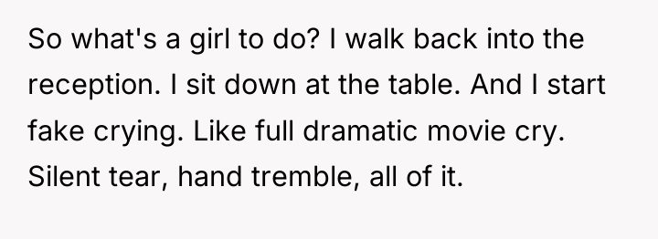 So what's a girl to do? I walk back into...