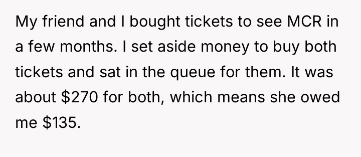 My friend and I bought tickets to see MCR in...