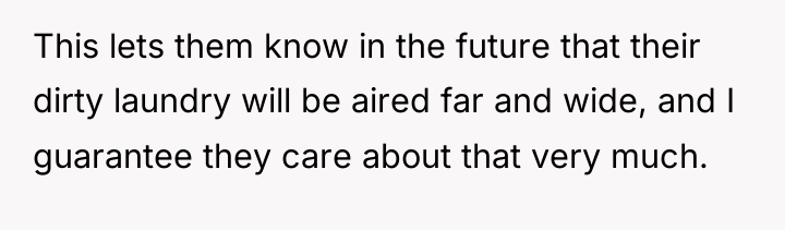 This lets them know in the future that their dirty...