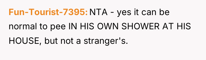 Fun-Tourist-7395 NTA - yes it can be normal to pee...