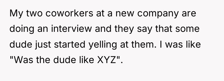 My two coworkers at a new company are doing an...