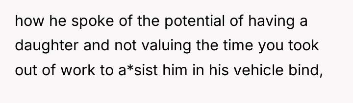 how he spoke of the potential of having a daughter...
