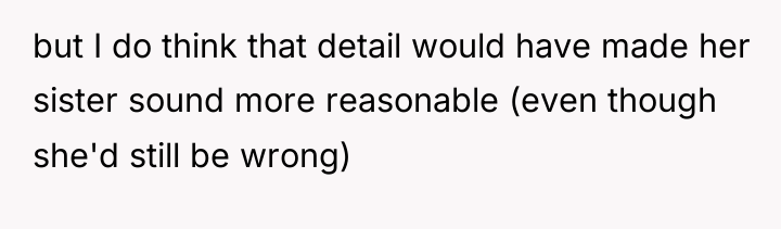 but I do think that detail would have made her...