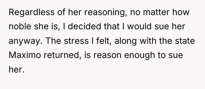 Regardless of her reasoning, no matter how noble she is,...