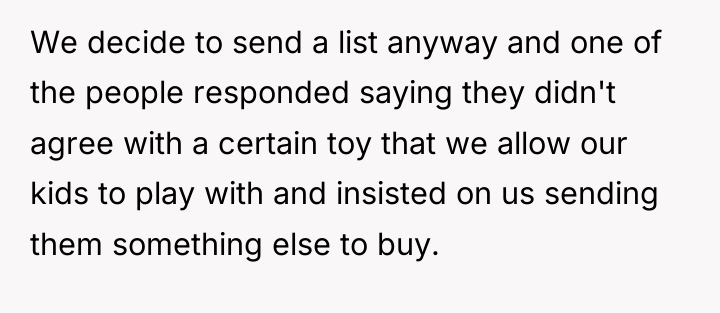 We decide to send a list anyway and one of...