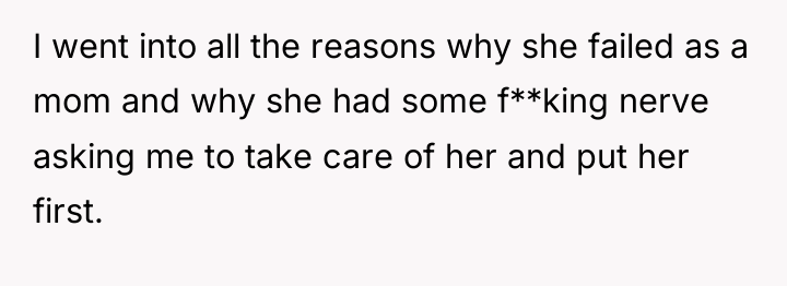 I went into all the reasons why she failed as...