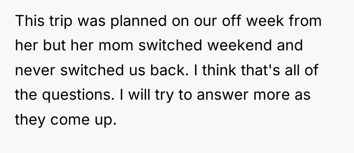 This trip was planned on our off week from her...