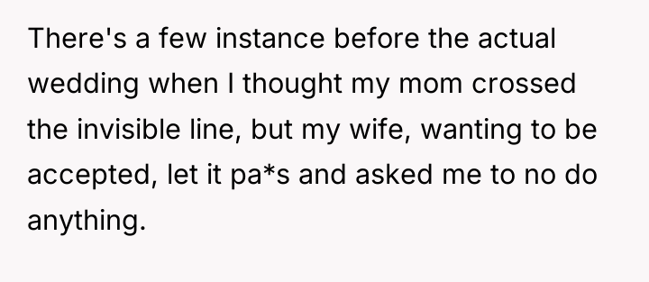 There's a few instance before the actual wedding when I...