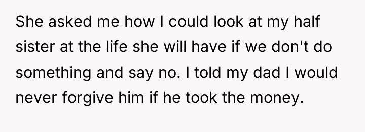 She asked me how I could look at my half...