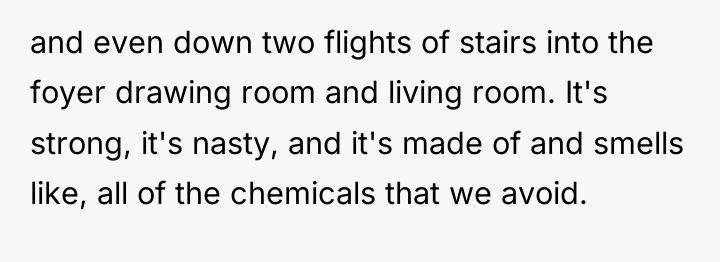 and even down two flights of stairs into the foyer...