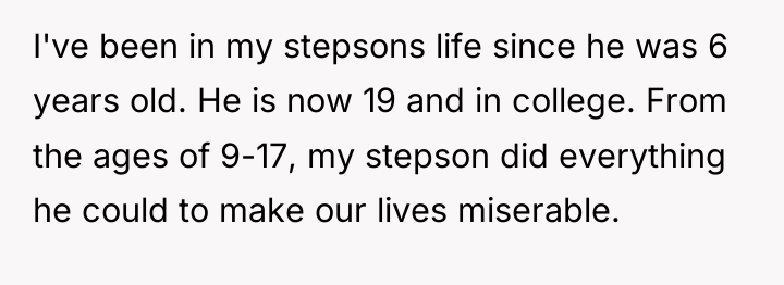 I've been in my stepsons life since he was 6...