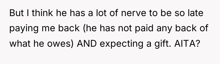 But I think he has a lot of nerve to...