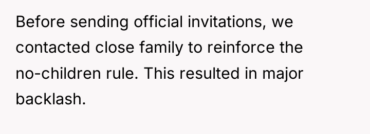 Before sending official invitations, we contacted close family to reinforce...