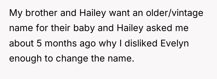 My brother and Hailey want an older/vintage name for their...