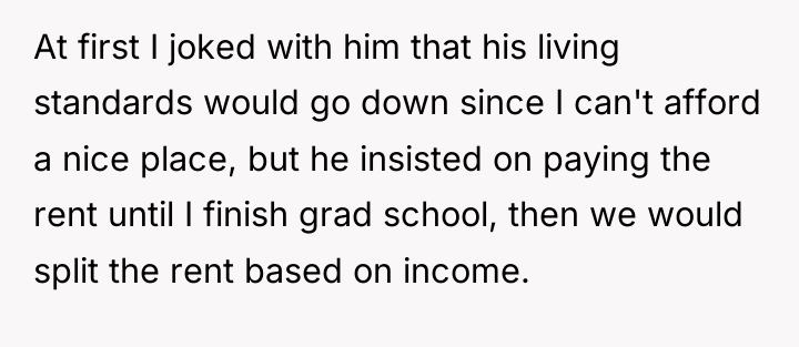 At first I joked with him that his living standards...