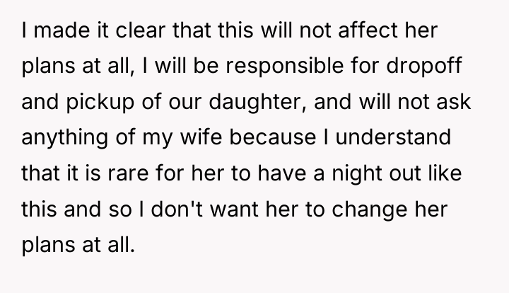 I made it clear that this will not affect her...
