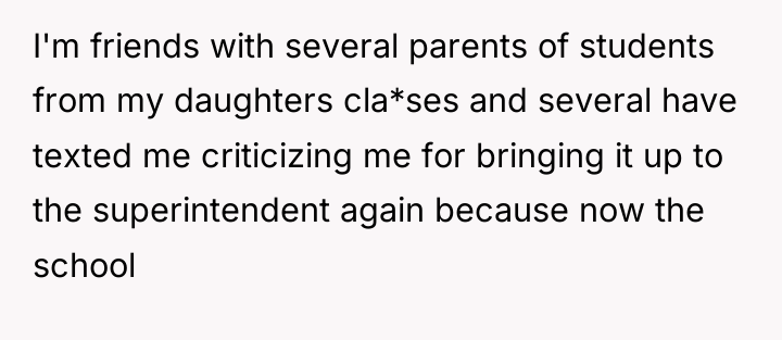 I'm friends with several parents of students from my daughters...