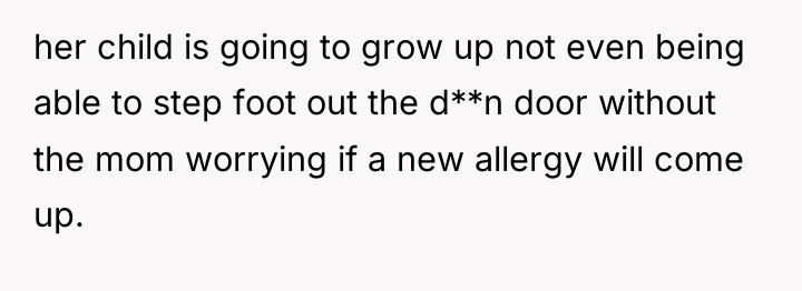her child is going to grow up not even being...