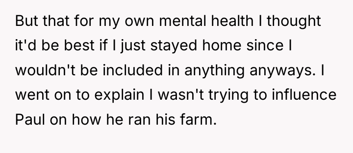 But that for my own mental health I thought it'd...