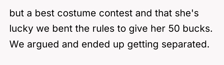 but a best costume contest and that she's lucky we...