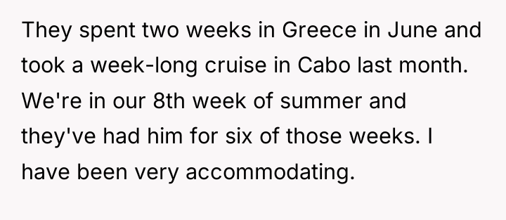 They spent two weeks in Greece in June and took...