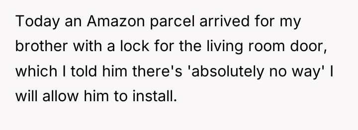 Today an Amazon parcel arrived for my brother with a...